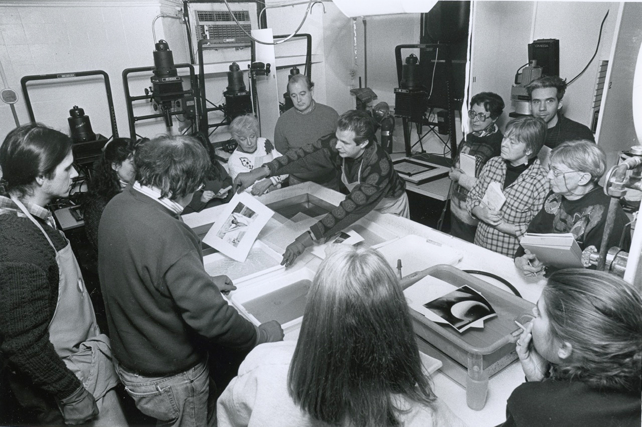 Students in darkroom