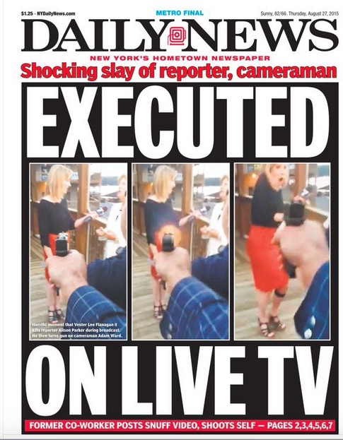 NY Daily News cover August 27. 2015