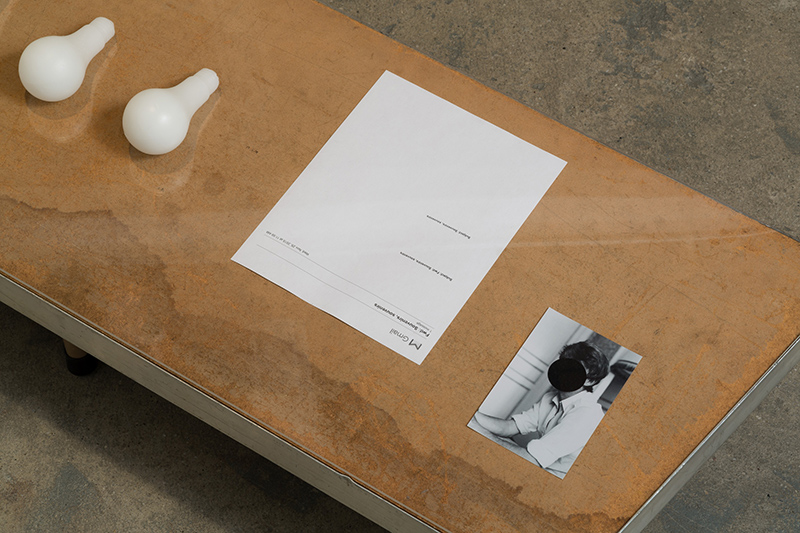 Pierre Le Hors, Installation view: A Ham Sandwich with Masonite, 2017. © NOWORK (Tuomas Korpijaakko and Pierre Le Hors) Pierre Le Hors, Installation view: A Ham Sandwich with Masonite, 2017. © NOWORK (Tuomas Korpijaakko and Pierre Le Hors)