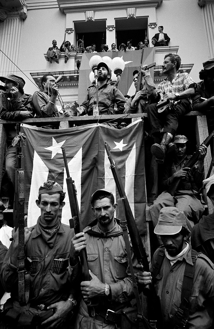 Burt Glinn. Castro speaks in Santa Clara, January 5, 1959. © Burt Glinn/Magnum Photos. Collection of International Center of Photography.