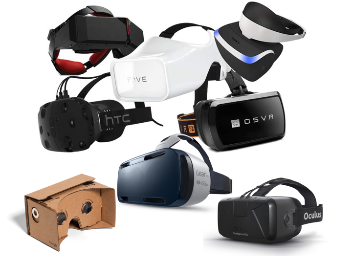 A collection of virtual reality headsets. A collection of virtual reality headsets.