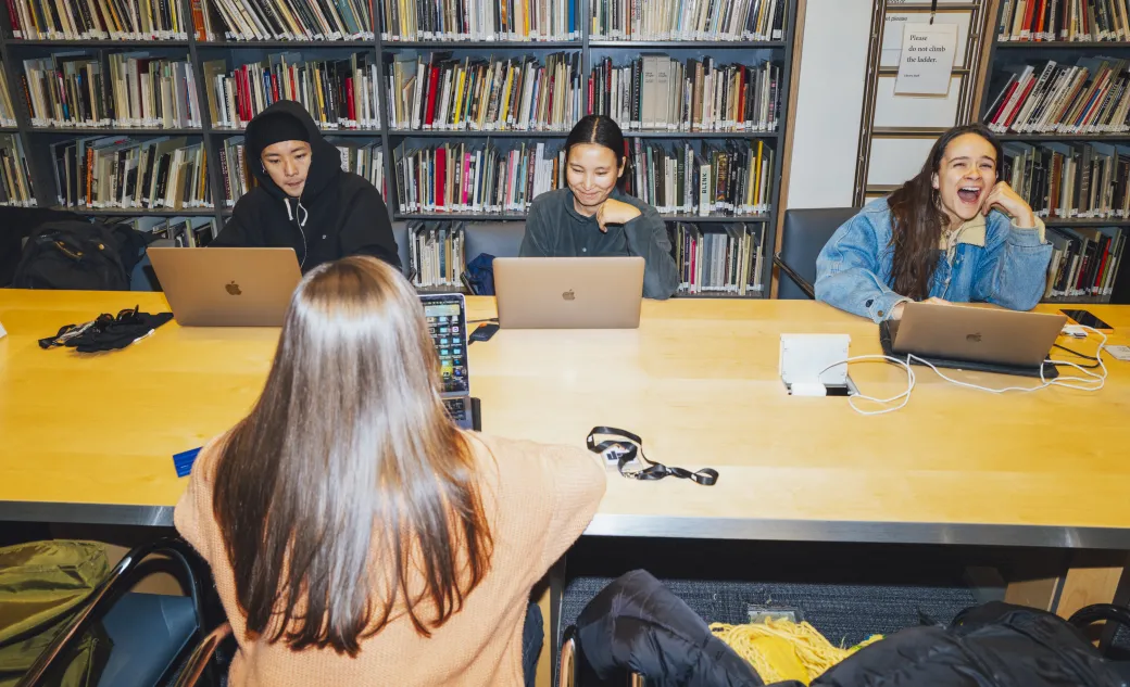 Students working on laptops
