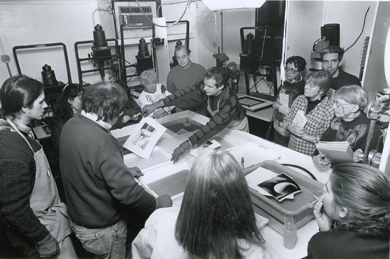 Students in darkroom