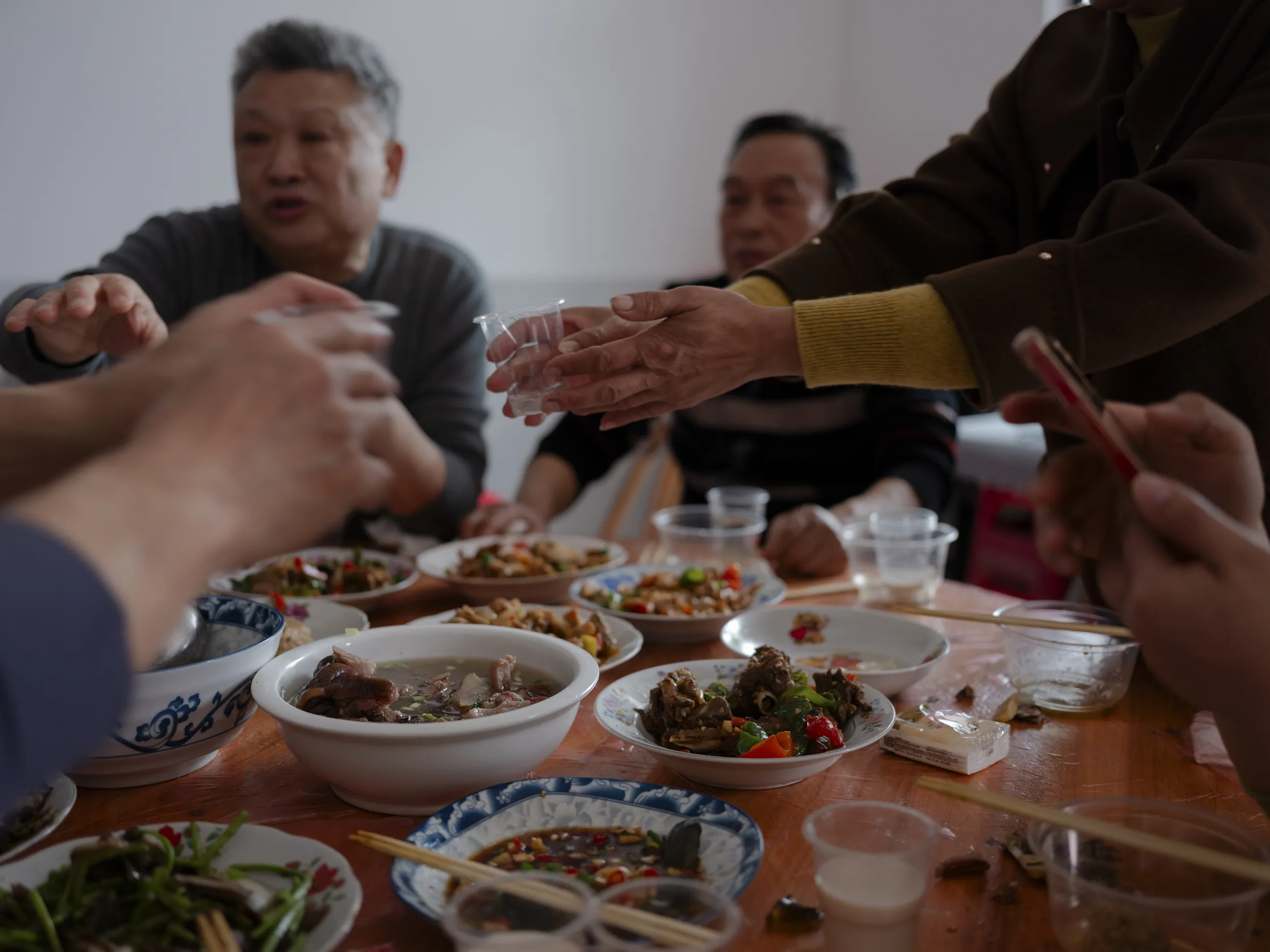 Lunch and baijiu 昼飯と白酒, 2023 - Shina Peng