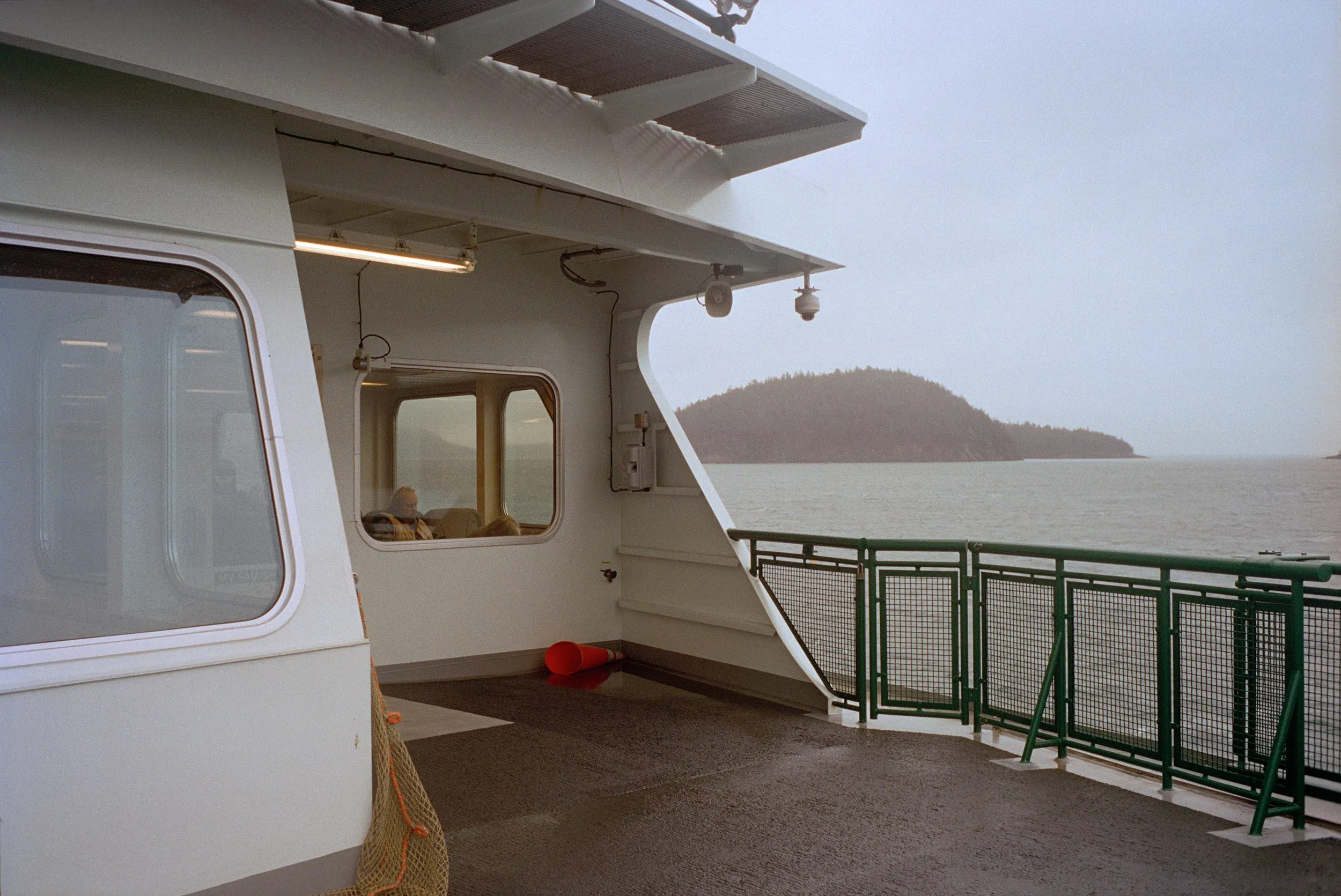 Picture take on the the boat looking at an island