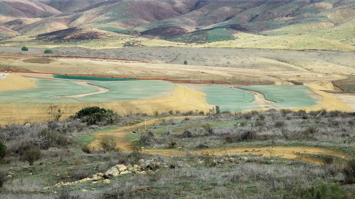 A landscape of rolling hills. 