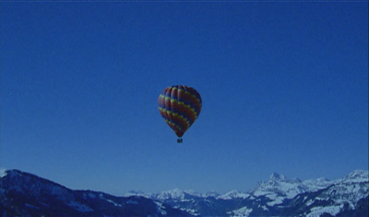A hot air balloon in the sky.