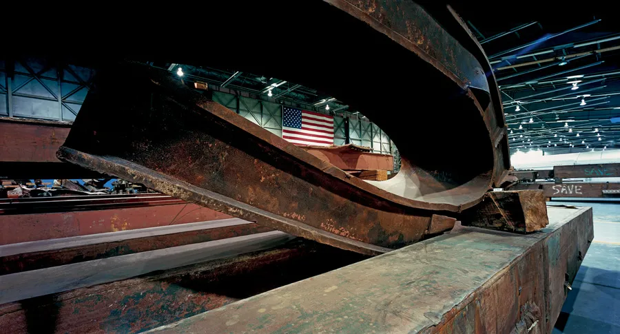 A picture of bent metal.