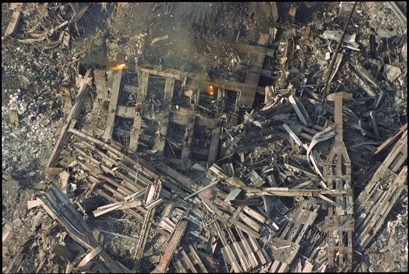 A picture of the aftermath of a disaster.