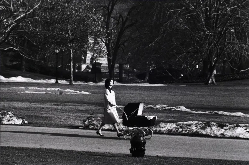 Jacqueline Kennedy and John F. Kennedy, Jr., on the grounds of the White House, Washington, D.C. 