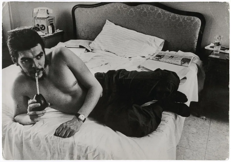 A man laying in bed.
