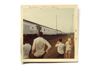 A antique image of a train.