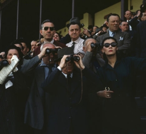 A group of people spectating.