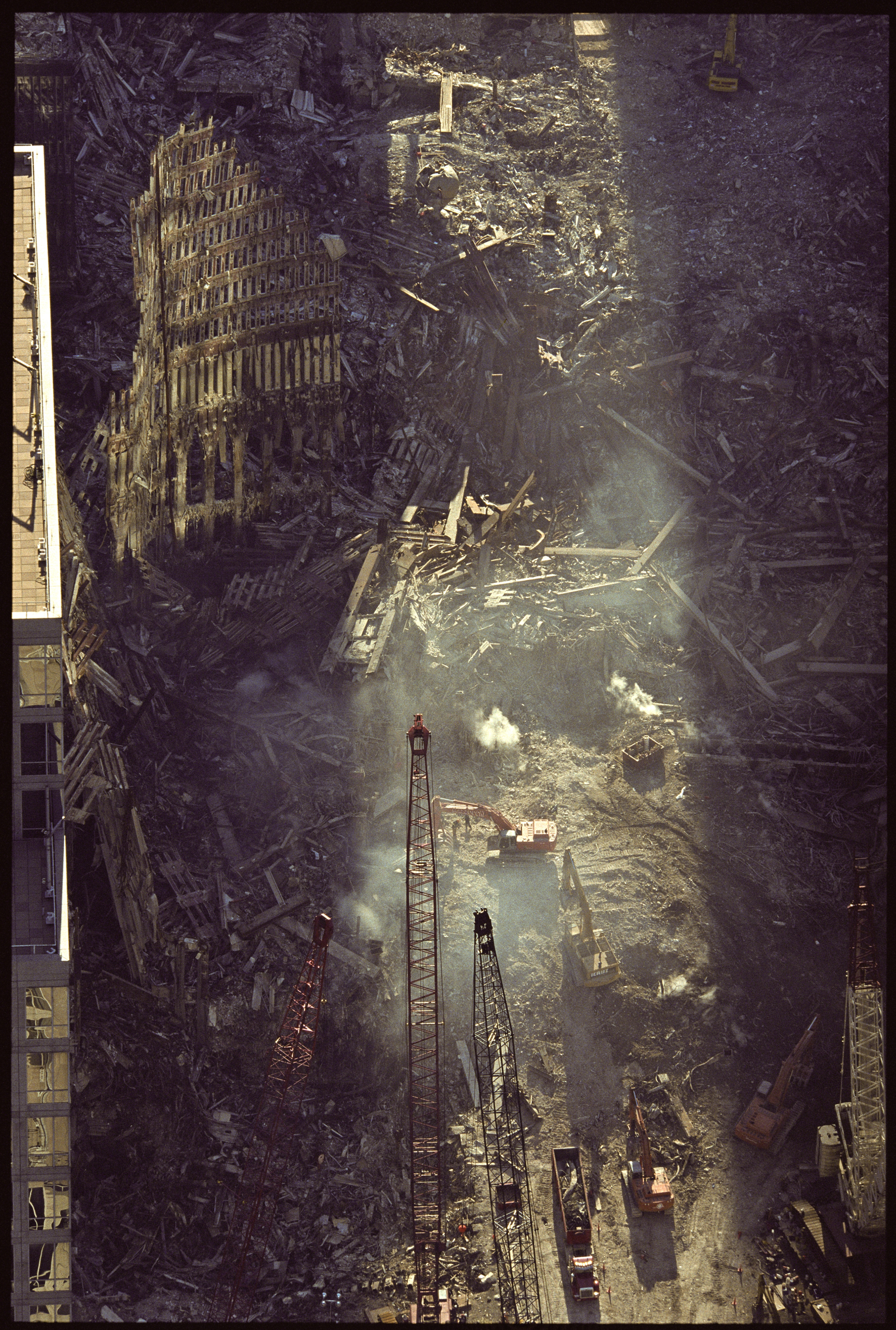 A destroyed building.