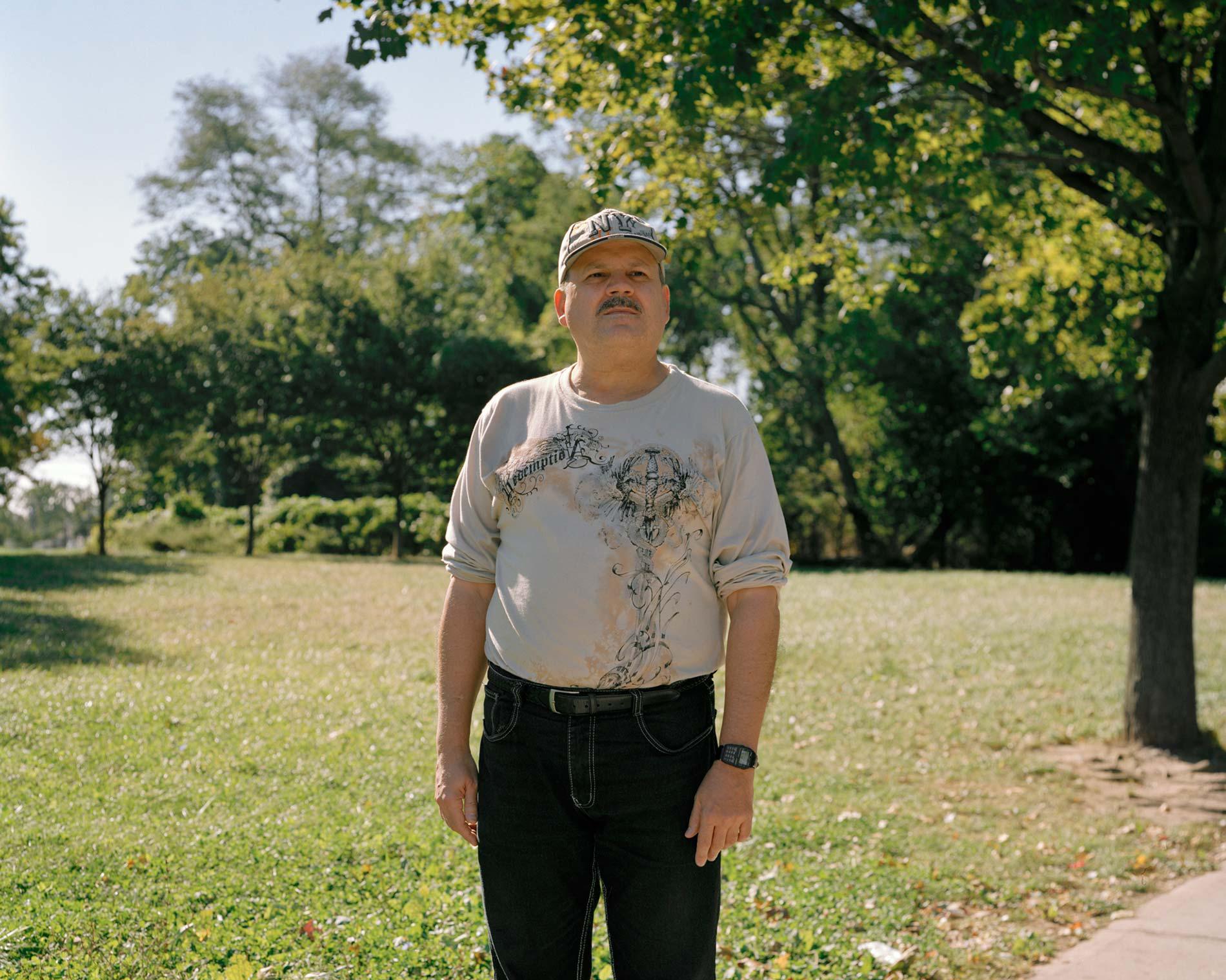 A man standing outside.