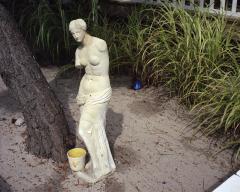 A statue in the dirt.