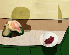 Lucas Blalock, Conch and berries and, 2015–2017. Courtesy of the artist and Eva Presenhuber Gallery, Zurich and New York.  