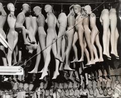 Weegee, [Mannequins hanging from the ceiling in a shop, Hollywood], ca. 1950. © Weegee/International Center of Photography (19006.1993).