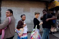 A group of people outside.