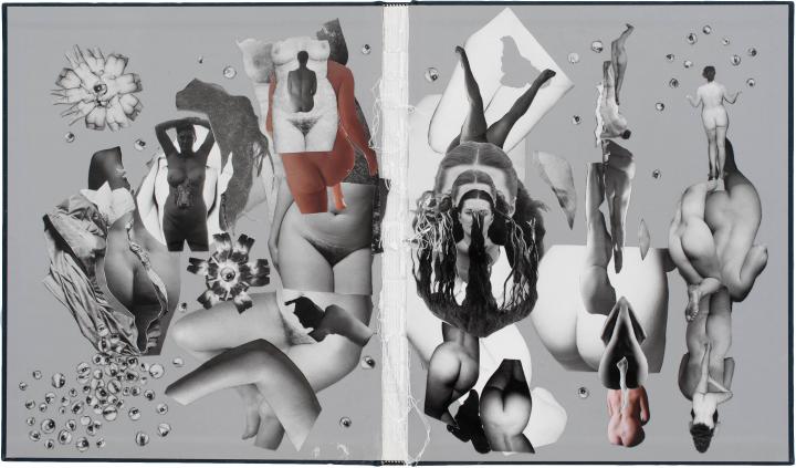 An abstract collage of naked women, mostly depicting butts of various sizes. 