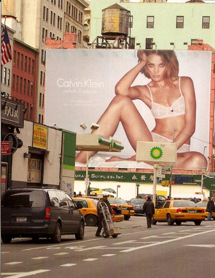 A Calvin Klein billboard advertisement. 