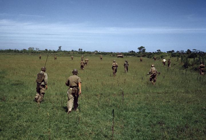 A picture of soldiers in a field.