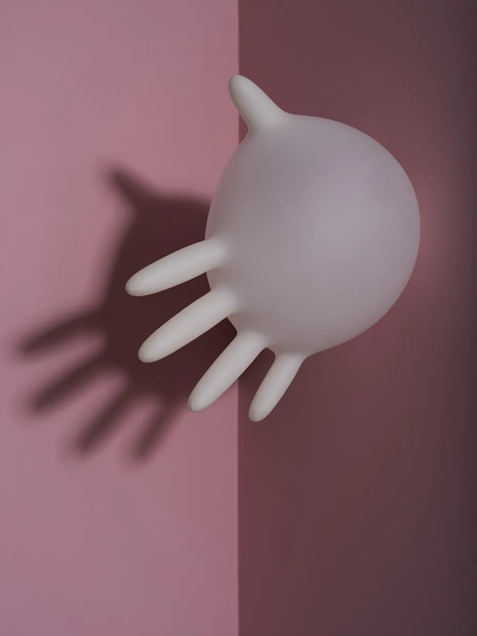 A blown rubber glove.