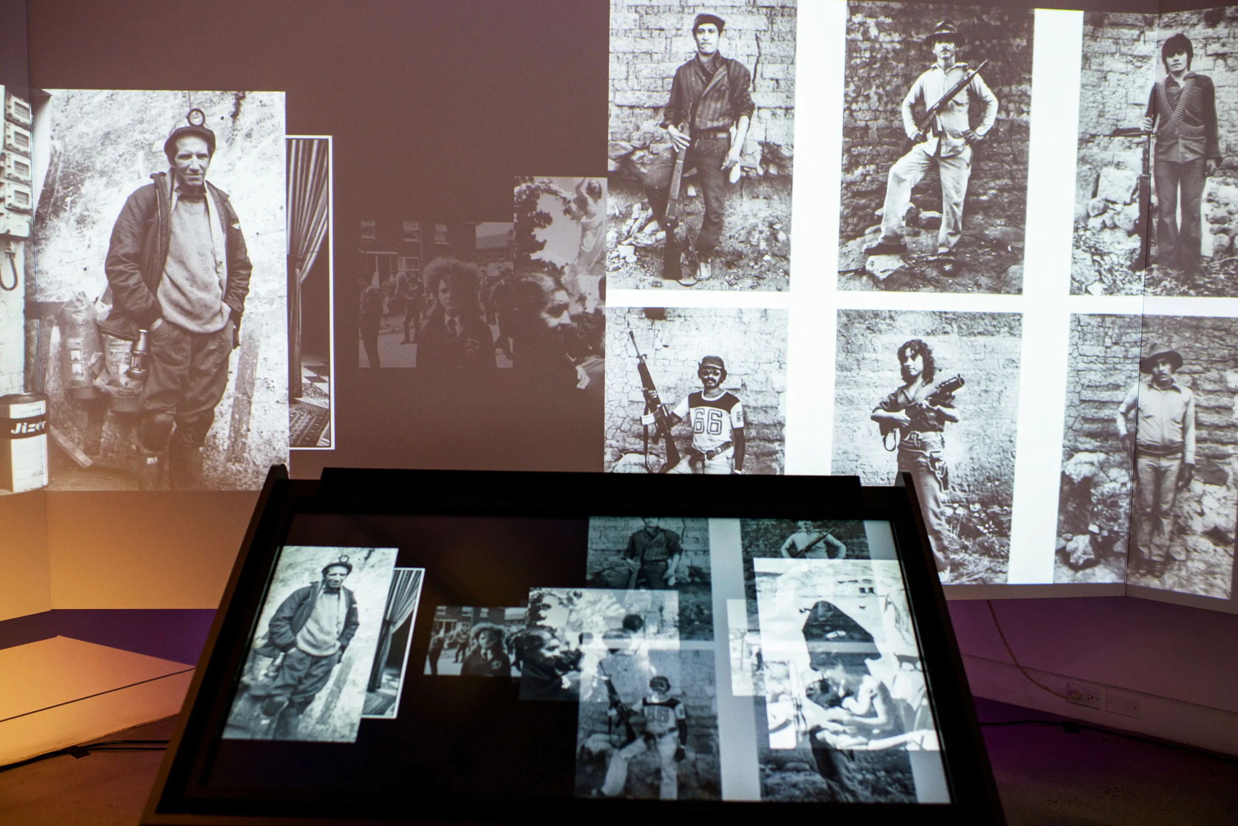 Images being projected on the wall.