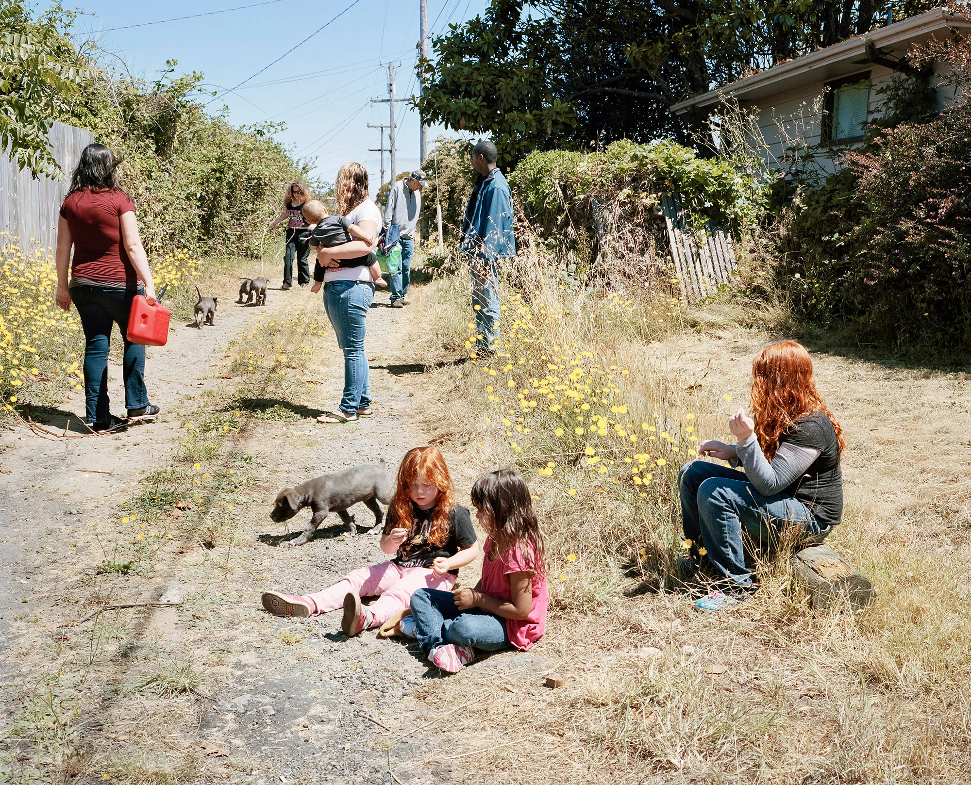 A group of people outside.