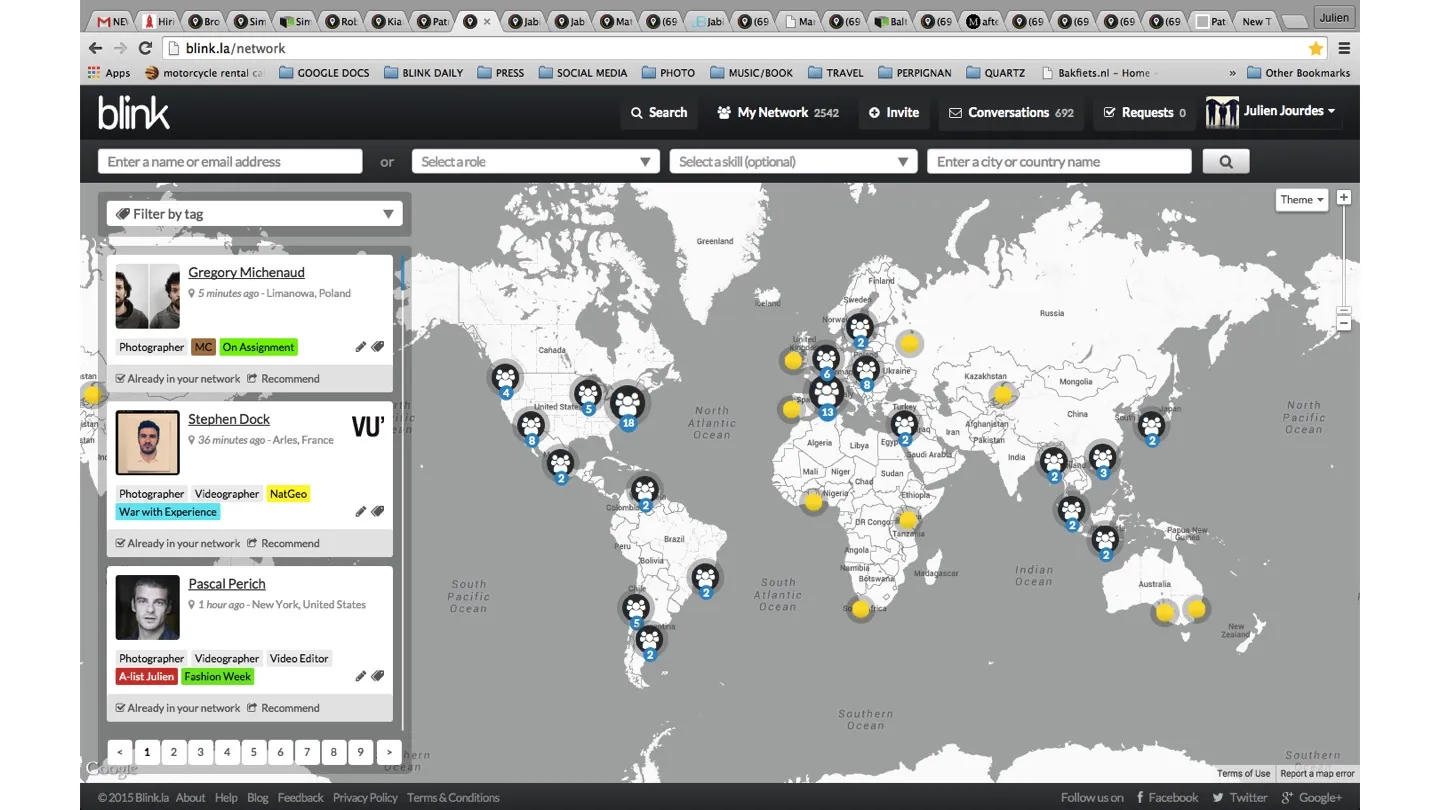 An online map with a lot of pins.