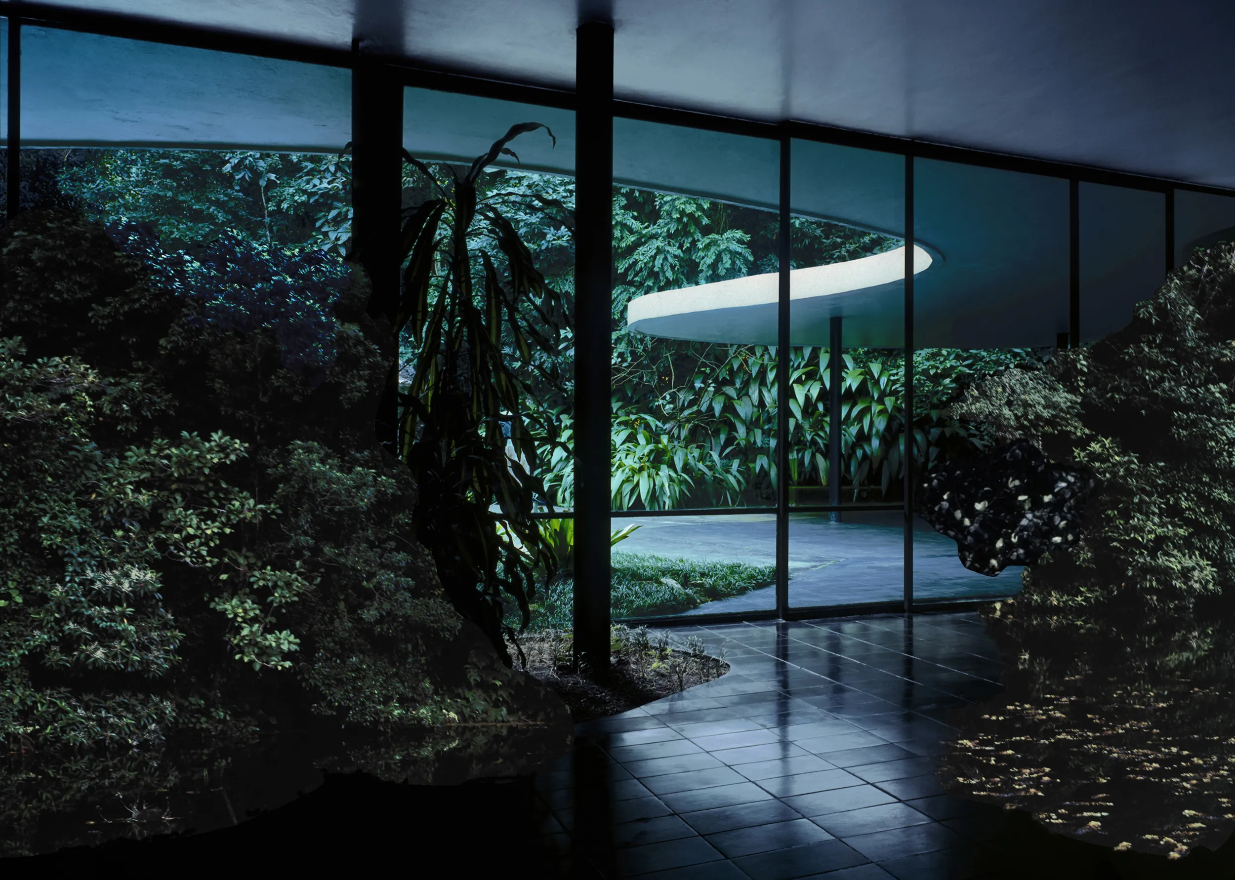 Picture of a house with nature inside.