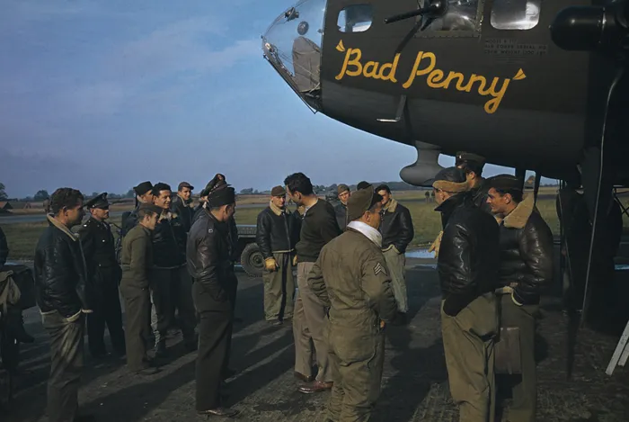 The Royal Air Force besides a plane named "Bad Penny". 