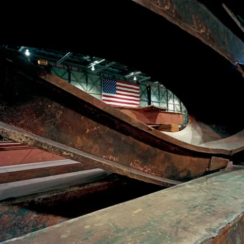 A picture of bent metal.