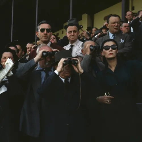 A group of people spectating.