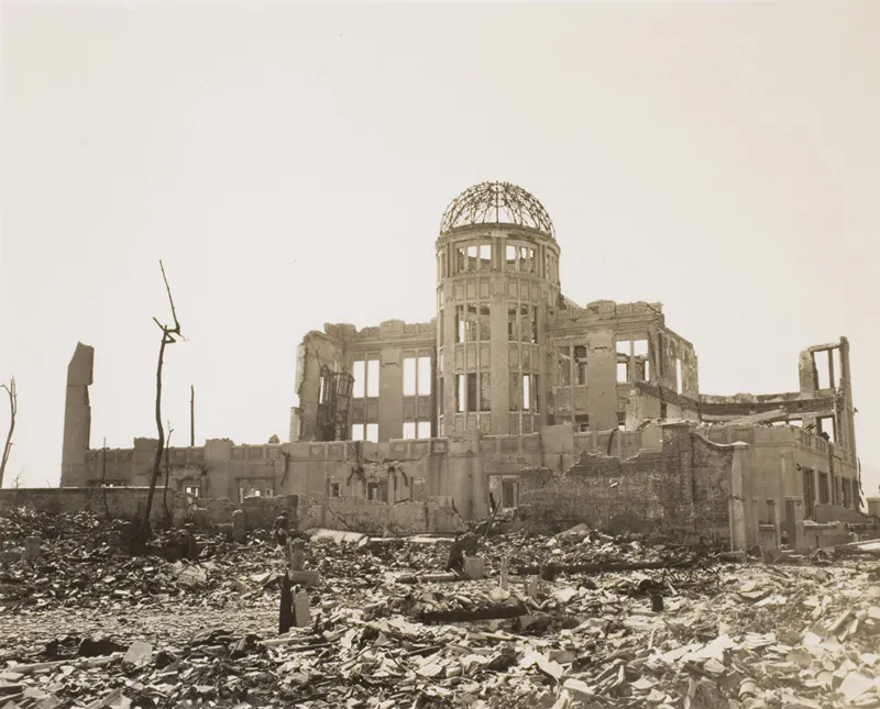 A picture of a destroyed building.