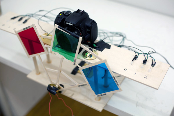 Daniel Temkin's Light Pattern machine prototype.